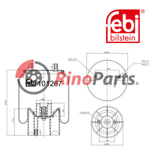 946 328 25 01 Air Spring for lifting axle, with plastic piston
