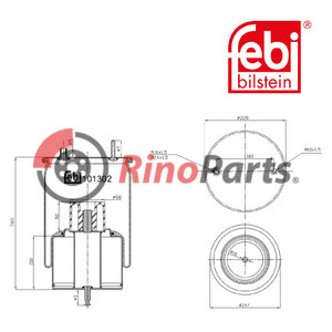 21321515 Air Spring with steel piston and piston rod