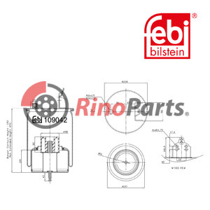 21977974 Air Spring with steel piston and piston rod