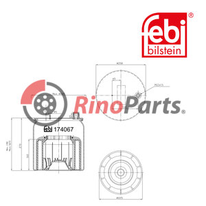 961 320 56 21 Air Spring with plastic piston