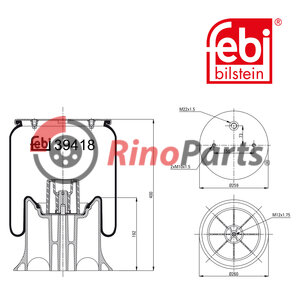 750 999 Air Spring with plastic piston