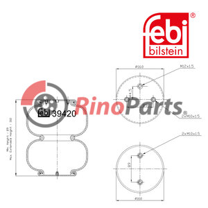 4 229 1005 01 Air Spring for lifting axle