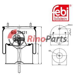 00166217 Air Spring with steel piston and piston rod