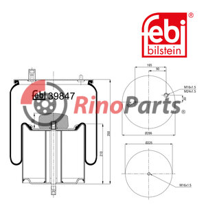 74 21 978 495 Air Spring with steel piston and piston rod