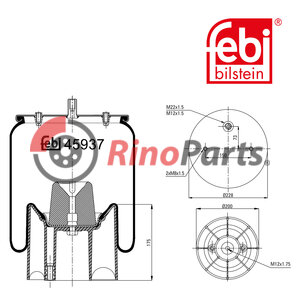 1244666 Air Spring with plastic piston