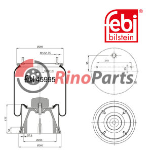 3 229 0028 00 Air Spring with plastic piston