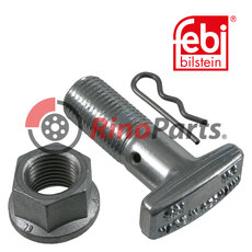 T-Bolt with wheel nut and cotter