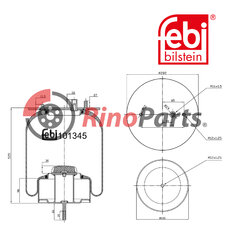 50 10 488 756 Air Spring with steel piston and piston rod