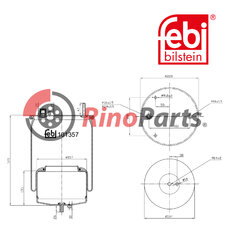 22058738 Air Spring with steel piston and piston rod