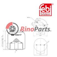 1 726 247 Air Spring with steel piston and piston rod