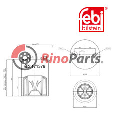 960 320 01 57 Air Spring with plastic piston