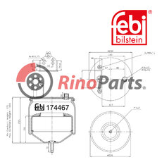 21961460 Air Spring with steel piston and piston rod