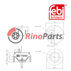 1698 433 Air Spring with steel piston and piston rod
