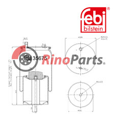 74 22 190 563 Air Spring with steel piston and piston rod