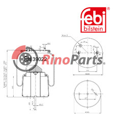 2 024 290 Air Spring with steel piston and piston rod