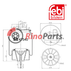 41225898 AIR SPRING WITH PLASTIC PISTON AND PISTON ROD